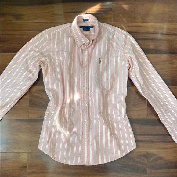 Ralph Lauren Pink Striped Button Down Shirt - Picture 1 of 7